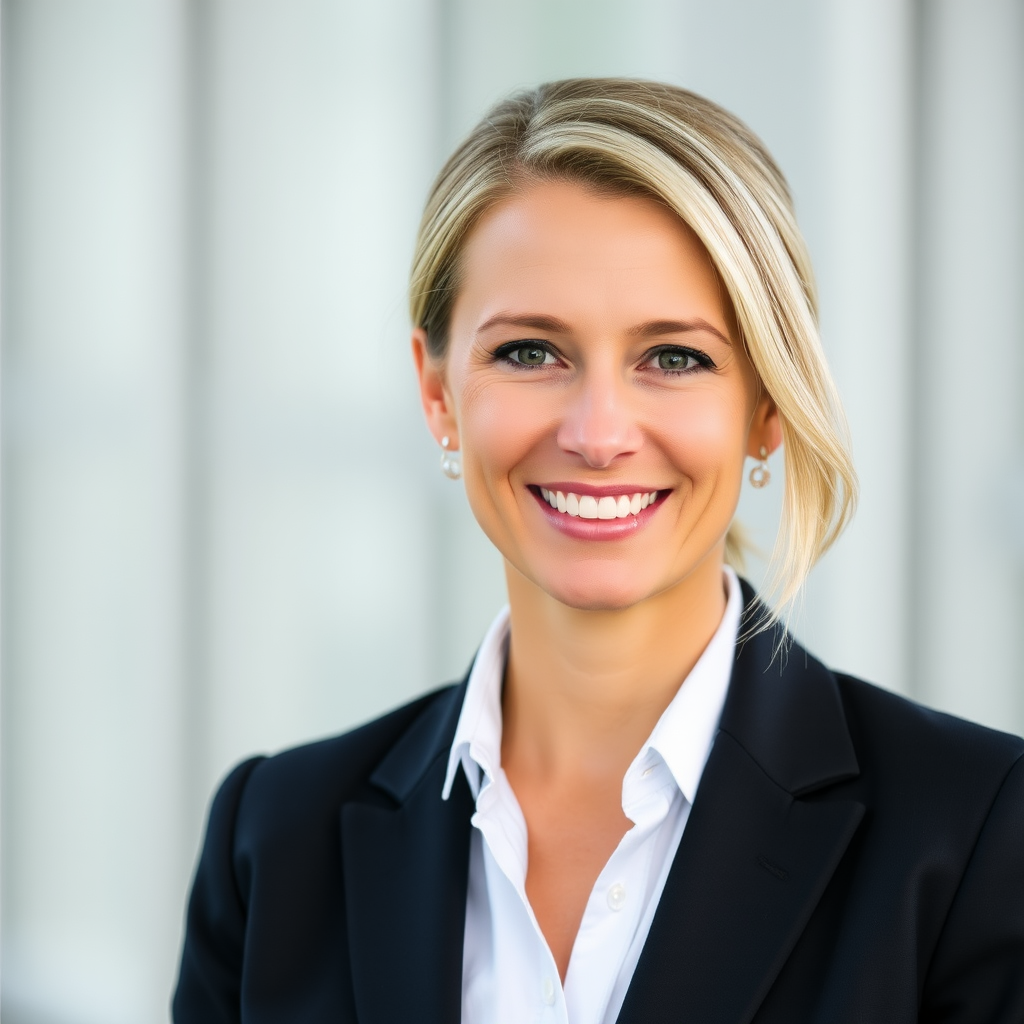 Sarah Mitchell Professional Headshot - Senior Business Consultant with over 12 years of experience, wearing professional business attire with a confident smile